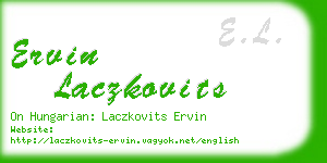 ervin laczkovits business card